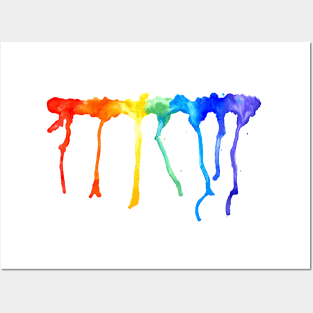 Rainbow Splatters Posters and Art